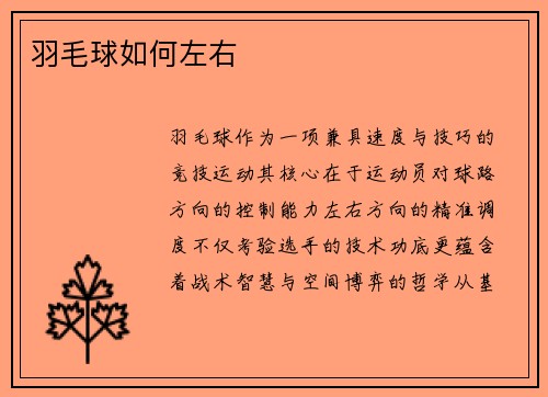 羽毛球如何左右